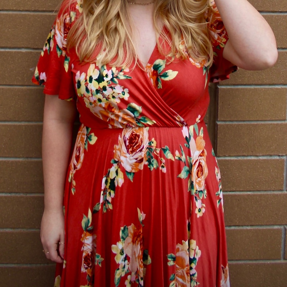 alter’d state pink floral maxi dress